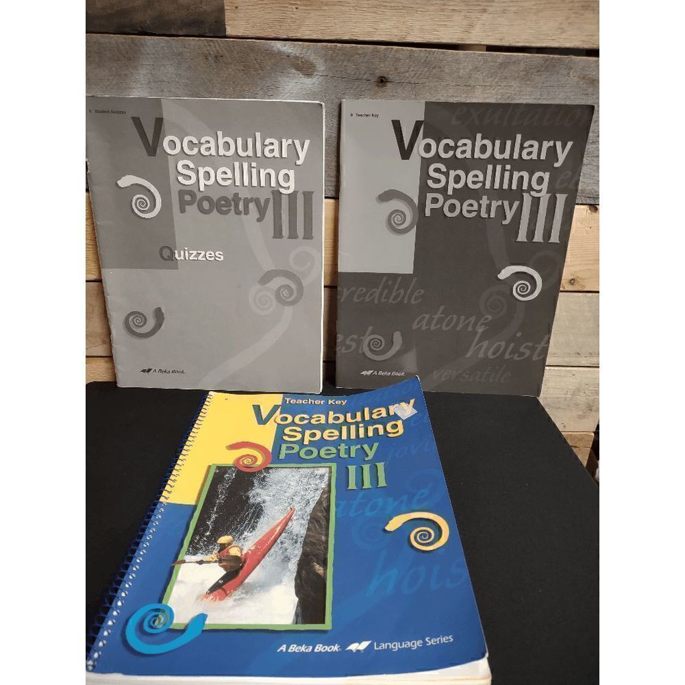 A Beka Language Series Vocabulary Spelling Poetry III Quiz Books, Teacher Key
